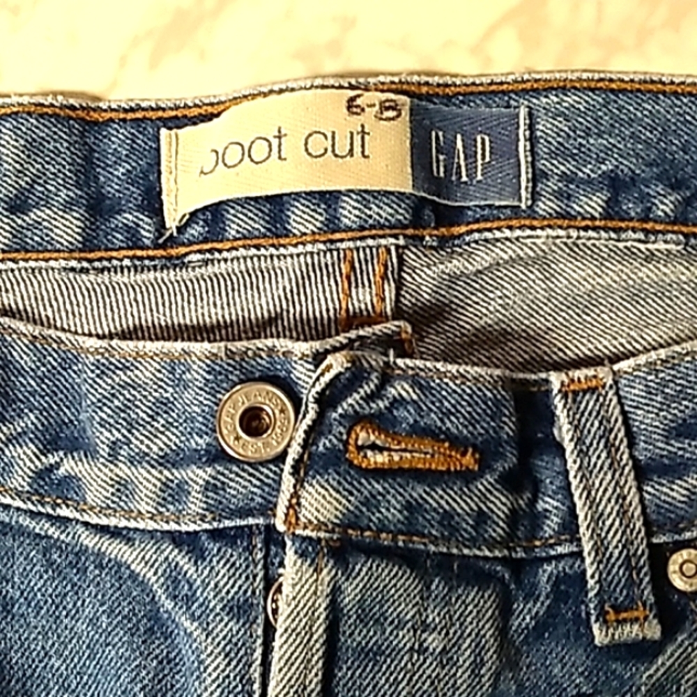 SOLD: vintage Gap Blue Jeans high-waisted button fly bootcut jeans - Picture 2 of 8